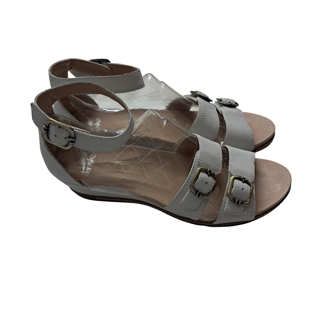 Dansko Astrid Wedge Sandals Women's EU 41 US 10.5-11 Ivory Leather Ankle Strap